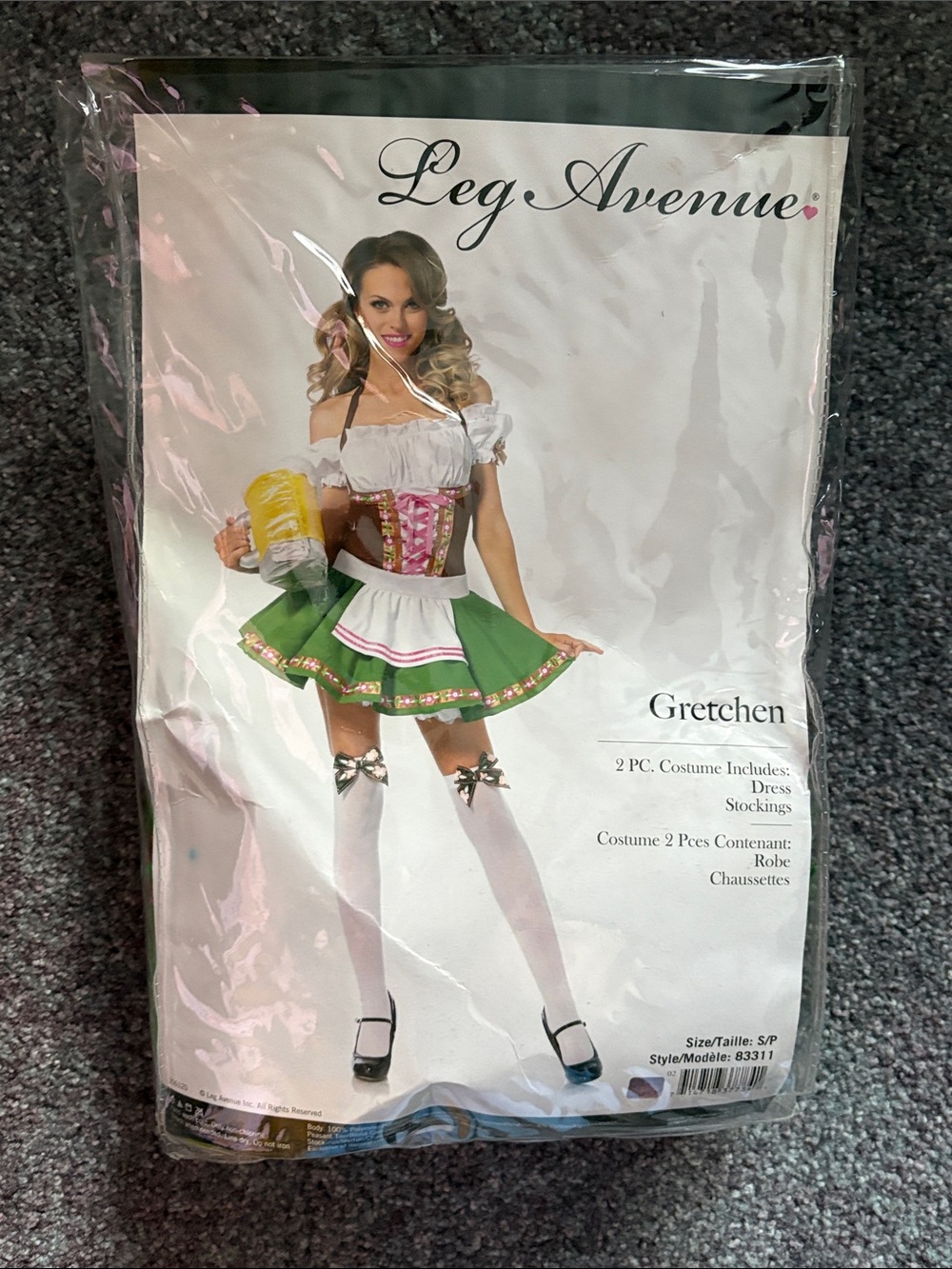 Leg Avenue Gretchen Dirndl Costume - Green, White & Pink Accents
